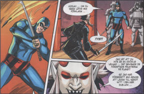 Hozuki, i vild­djurs­mask, slåss mot Fantomen